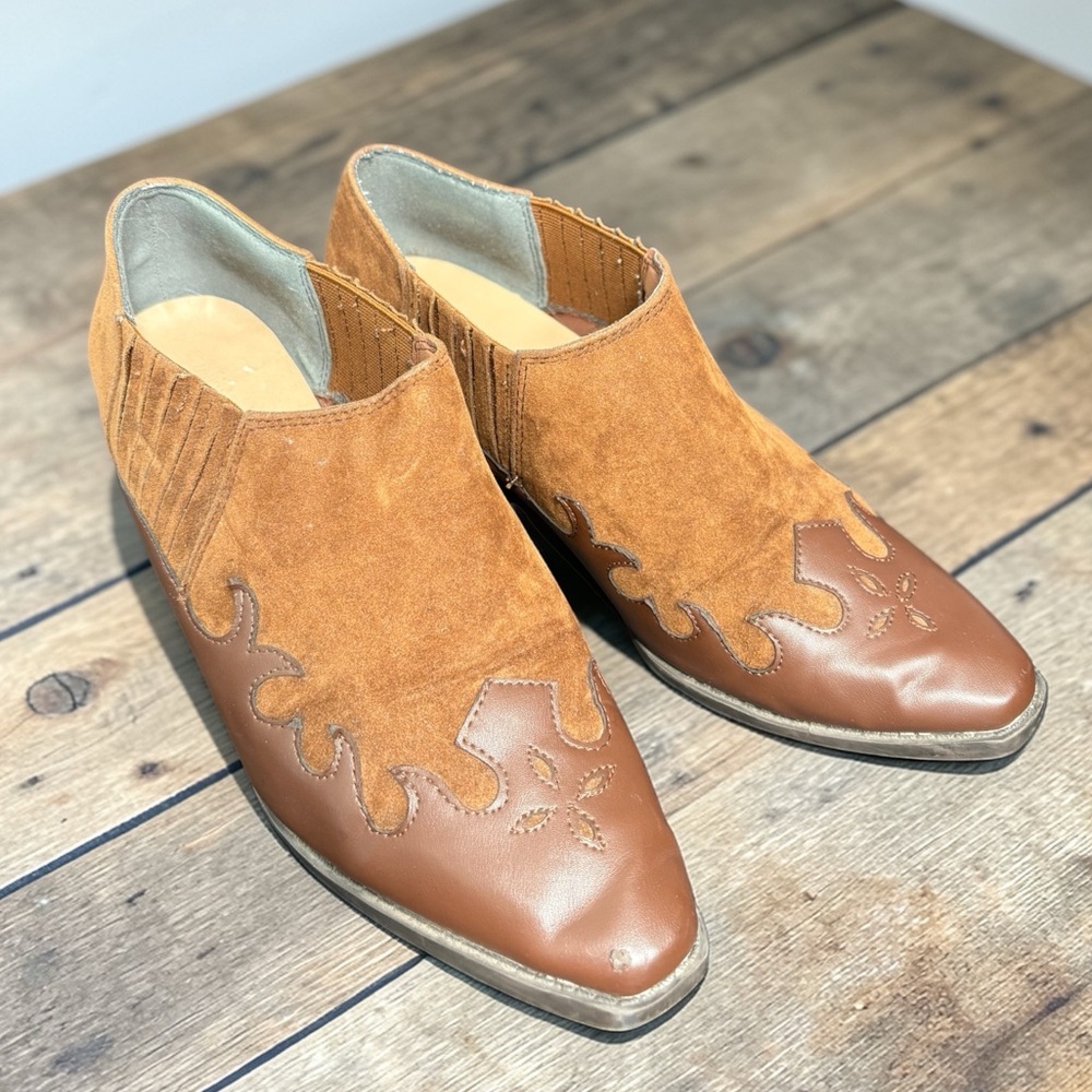 Lowrys Farm Western Style Ankle Mule Booties